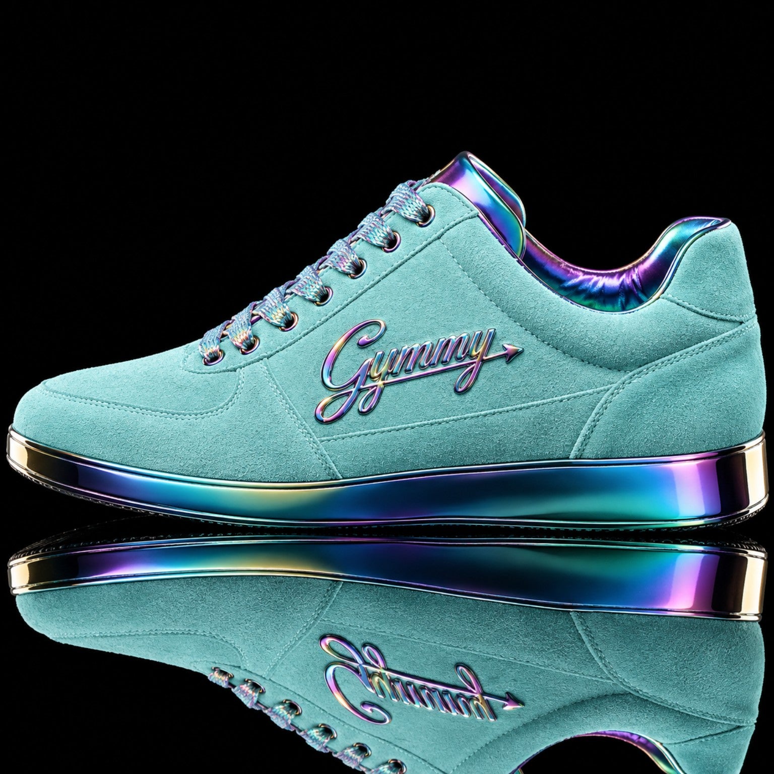 Caribbean Blue Suede with Opal Iridescent Chrome