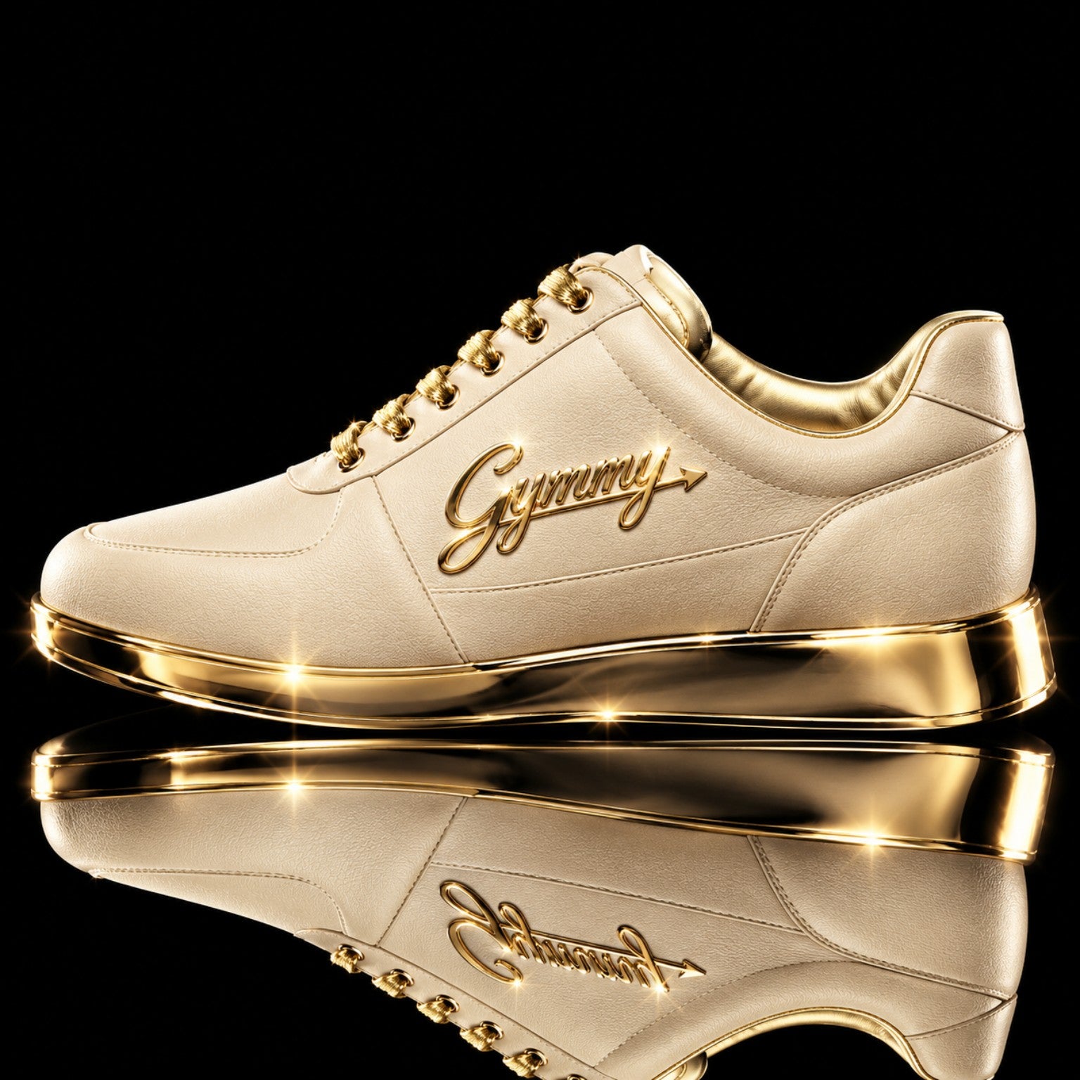 Champagne Beige Leather with Gold Ring Chrome