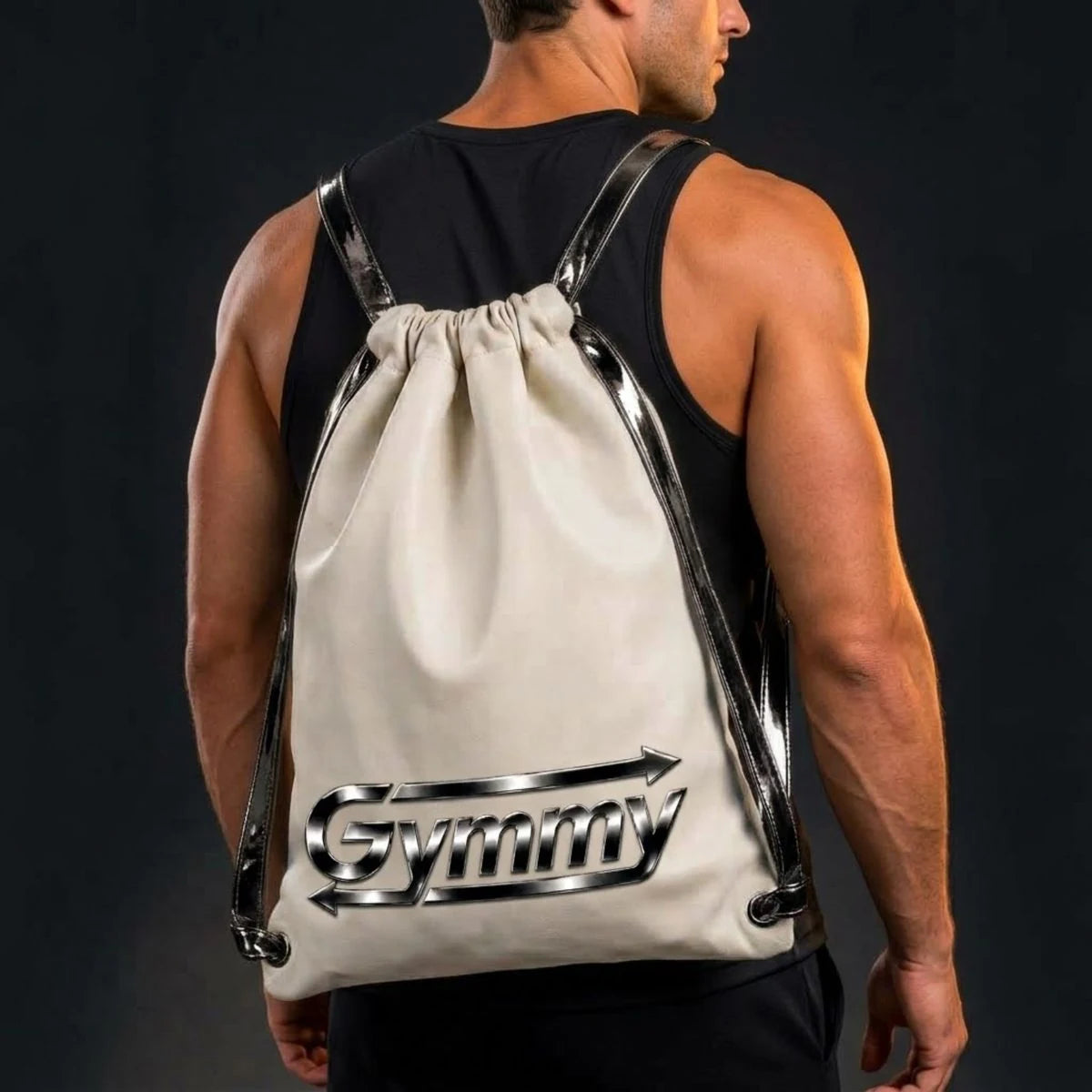 GYMMY Attaché Satchel — Mansion White with Onyx Black