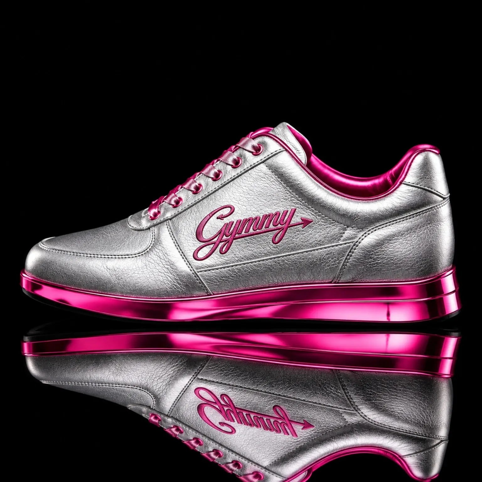 Silver Frost Leather with Pink Diamond Chrome