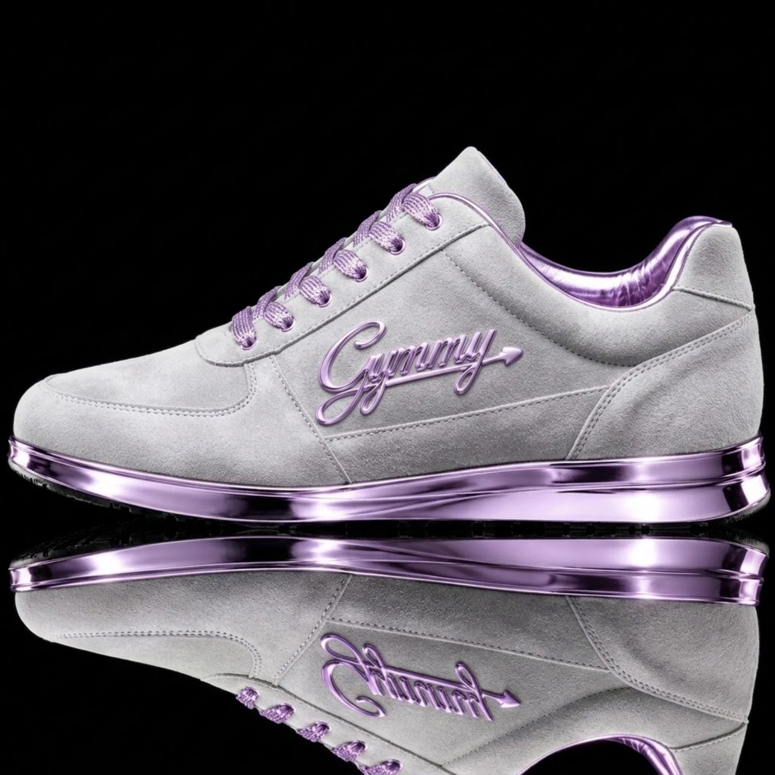 Angora Cloud Suede with Amethyst Purple Chrome