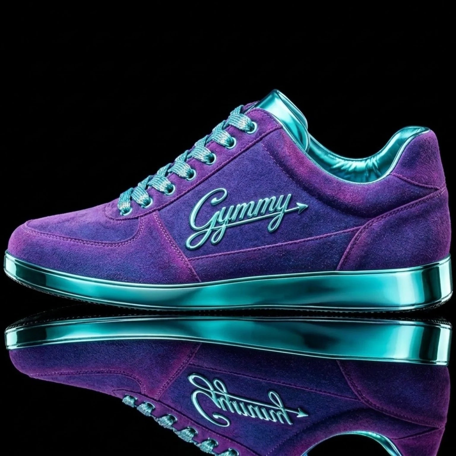 Iridescent Lilac Suede with Ocean Blue Chrome