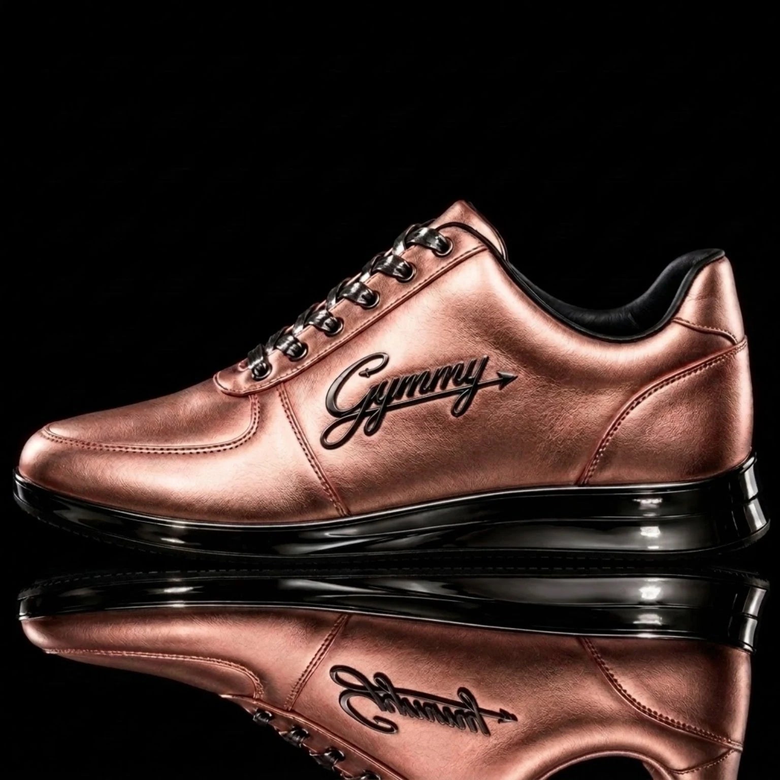 Rose Gold Leather with Obsidian Black Chrome