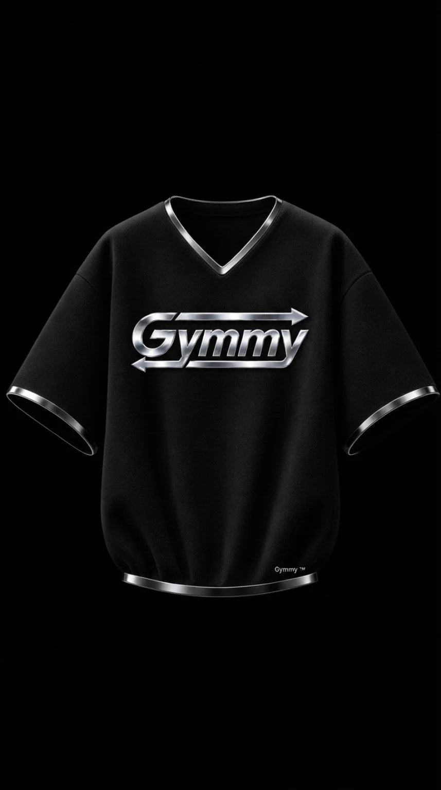 GYMMY Roman Tunic — Midnight Black Leather with Silver Armor Chrome