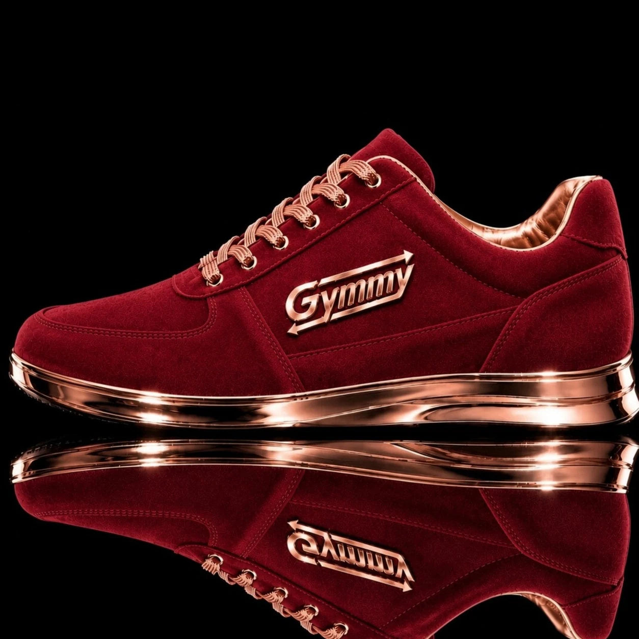 Merlot Red Suede with Copper Crest Chrome